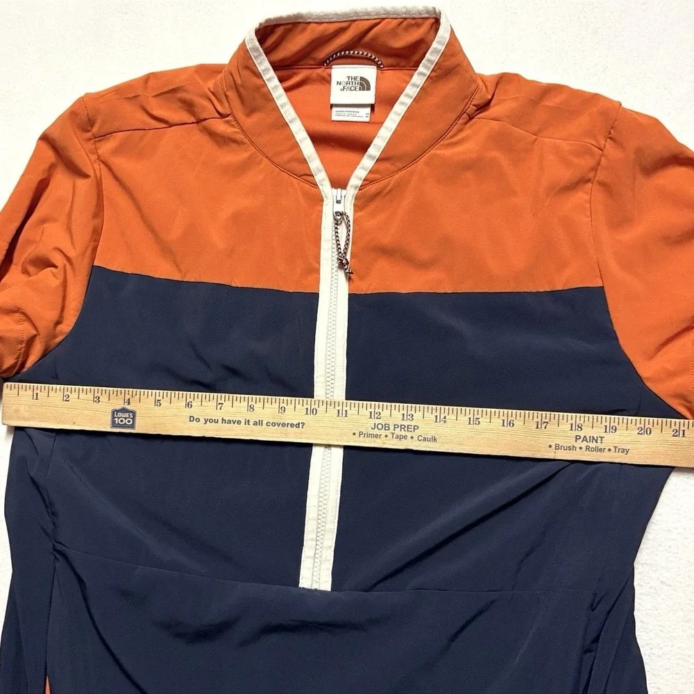The North Face‎ Half Zip Pullover Jacket Mens M Orange Navy Windbreaker Gorp TNF
